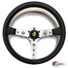Руль МОМО БЕЗ выноса белая строчка серый центр PROTOTIPO (кожа)