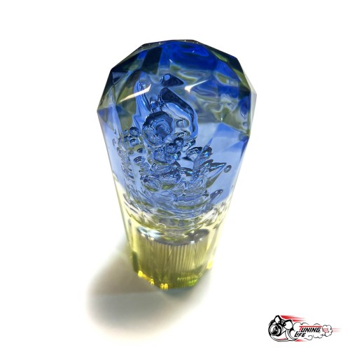 Насадка на ручку КПП дрифтовая 15см 3 цвета кристалл (синий белый желтый)