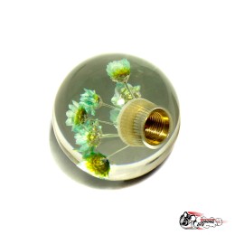 Насадка на ручку кпп шар Цветочки Бирюзовый