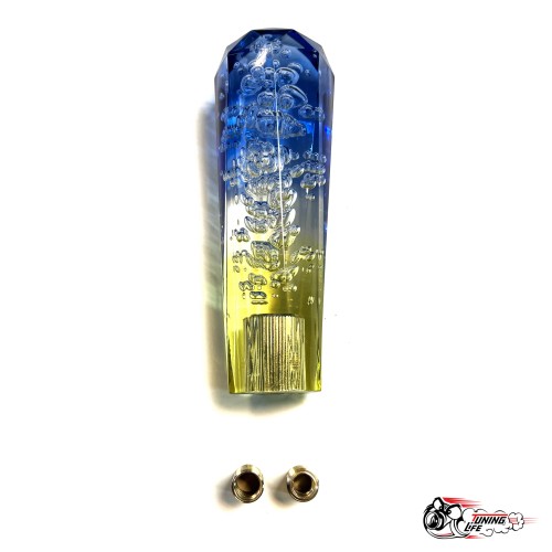 Насадка на ручку КПП дрифтовая 15см 3 цвета кристалл (синий белый желтый)