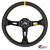 Руль МОМО JAPAN вынос желтая строчка/полоска (кожа)