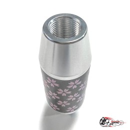 Насадка на ручку КПП сакура на фоне карбон серая 8,5см