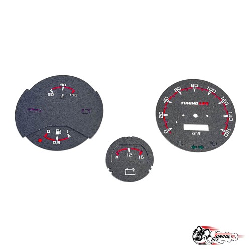 Шкала 2105 под стандартные датчики в стиле Веста красная