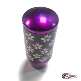 Насадка на ручку КПП сакура на фоне карбон фиолетовая 8,5см