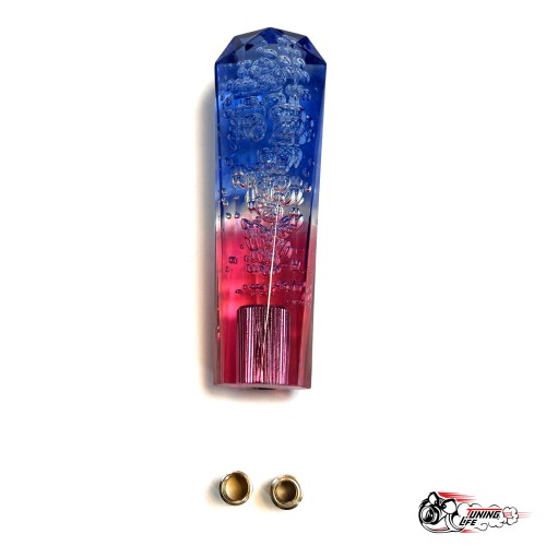 Насадка на ручку КПП дрифтовая 15см 3 цвета кристалл (синий белый красный)