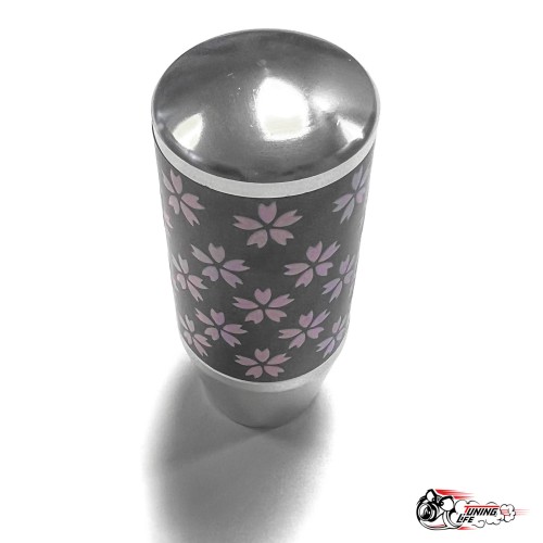 Насадка на ручку КПП сакура на фоне карбон серая 8,5см