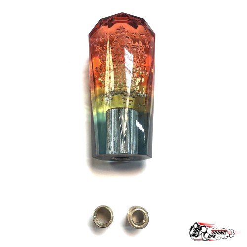 Насадка на ручку КПП дрифтовая 10см 3 цвета кристалл (оранжевый желтый темно-зеленый)