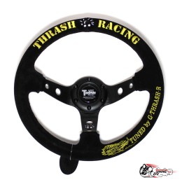 Руль THRASH RACING замша вынос желтые буквы
