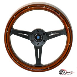 Руль Nardi style черный НАСТОЯЩЕЕ дерево вырезы