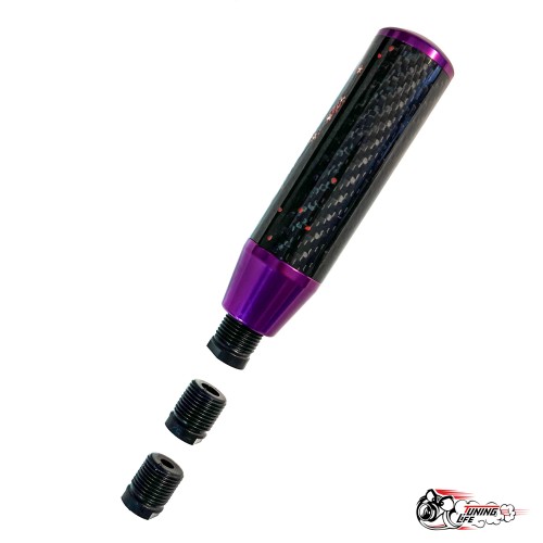 Насадка на ручку КПП мейхуа на фоне карбон фиолетовая 13см