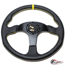 Руль OMP Targa кожа желтая полоска