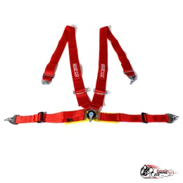 Ремни Sparco КРАСНЫЕ 4 точки (быстросъем)