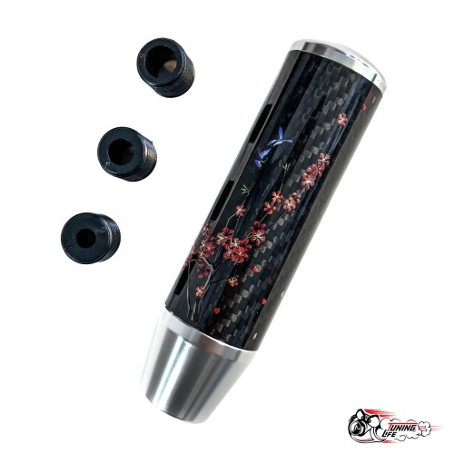 Насадка на ручку КПП мейхуа на фоне карбон серая 13см