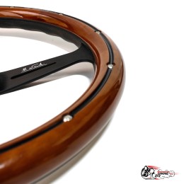 Руль Nardi style черный НАСТОЯЩЕЕ дерево вырезы