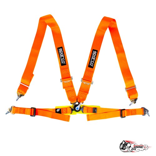 Ремни Sparco оранжевые 4 точки