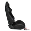 Сиденье с рег. спинкой (ковш) черный с белой строчкой