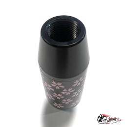 Насадка на ручку КПП сакура на фоне карбон черная 8,5см