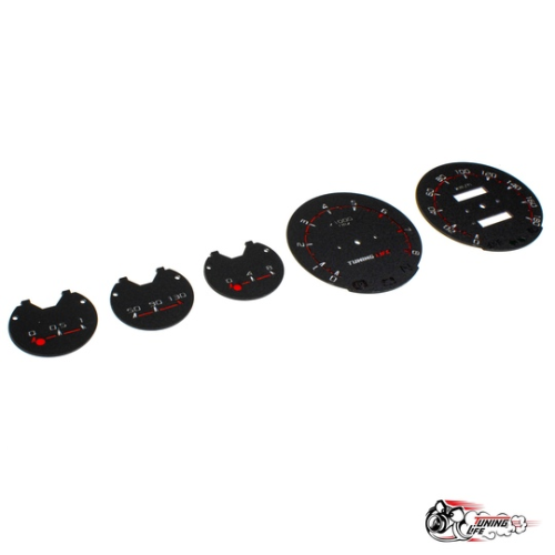 Шкала 2106 под стандартные датчики КАРБ в стиле Веста (красная)