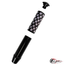 Насадка на ручку КПП сакура на фоне карбон черная 13см
