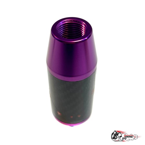 Насадка на ручку КПП мейхуа на фоне карбон фиолетовая 8,5см