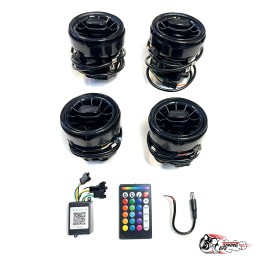 Воздуховоды AMG Гранта регулируемые Черные,4 шт, 8 цветов, 2 варианта управления, Пульт и Приложение