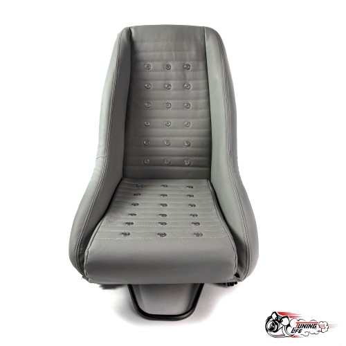 Спортивное сиденье (ковш) Old School (серая эко.кожа)