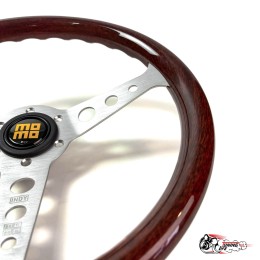 Спортивный руль MOMO Indy Black Wood (серые спицы)