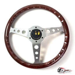 Спортивный руль MOMO Indy Black Wood (серые спицы)