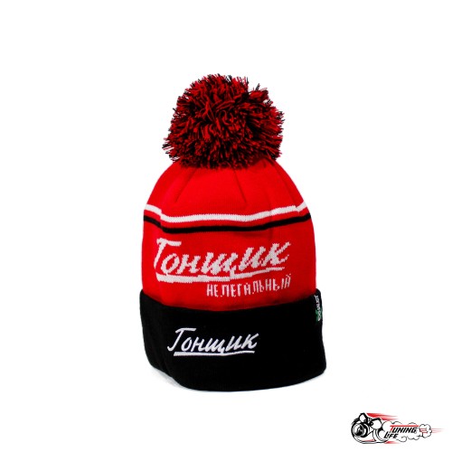 Шапка Гонщик (черно-красная)