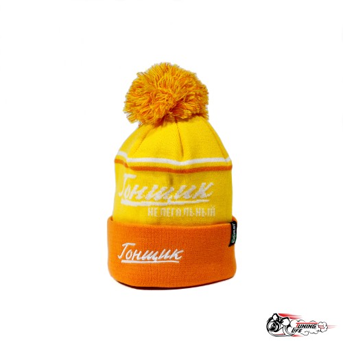 Шапка Гонщик (оранжево-желтая)