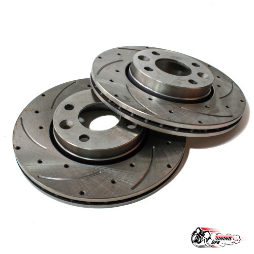 Диски тормозные АТС-SPORT ВЕСТА Х-РЕЙ передние перфорация, канавки