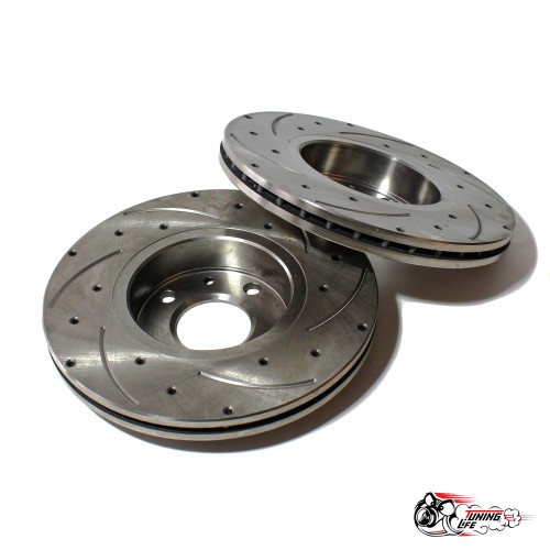 Диски тормозные АТС-SPORT ВЕСТА Х-РЕЙ передние перфорация, канавки